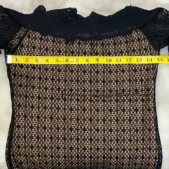 NWT NIGHTCAP CLOTHING brand fits 4 6 crochet lace black over nude stretch lining - Picture 4 of 9